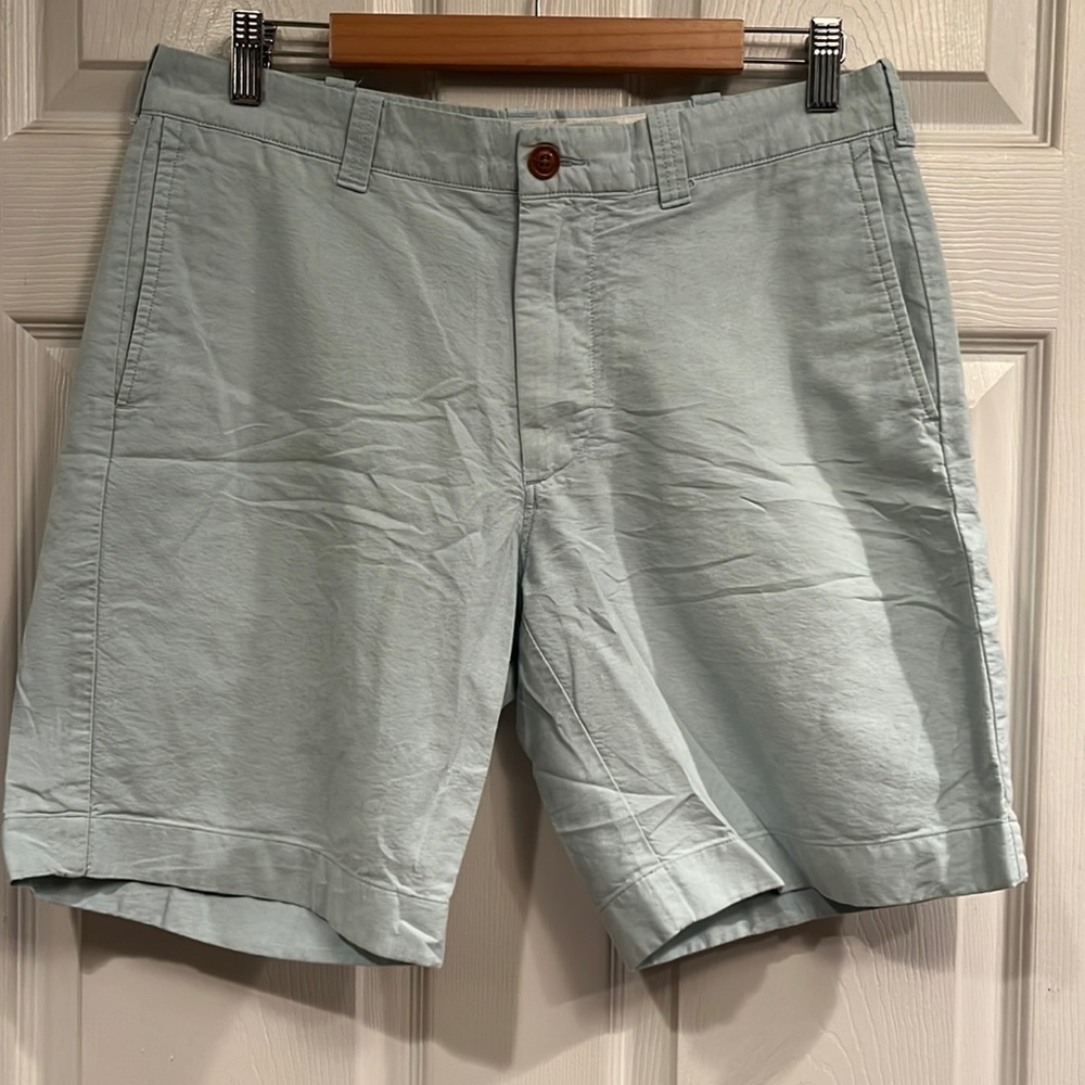 J Crew brand size 33 waist sun washed oxford flat front shorts